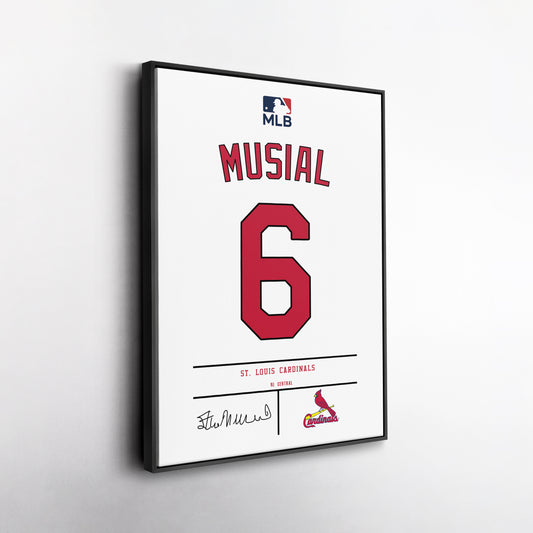 Stan Musial St. Louis Cardinals Jersey Canvas Wall Art