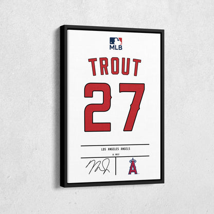 Mike Trout Angels Jersey Canvas Print | Wall Art Decor