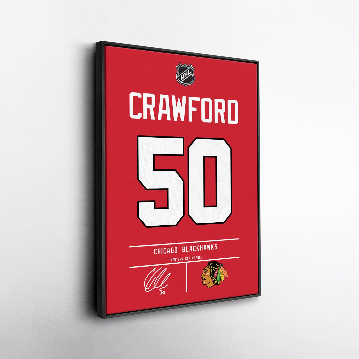Corey Crawford Blackhawks Jersey Canvas Print | Wall Art Decor