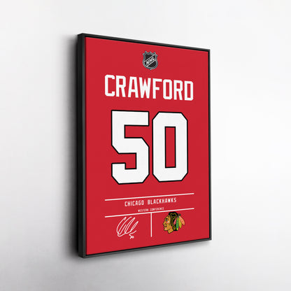 Corey Crawford Blackhawks Jersey Canvas Print | Wall Art Decor