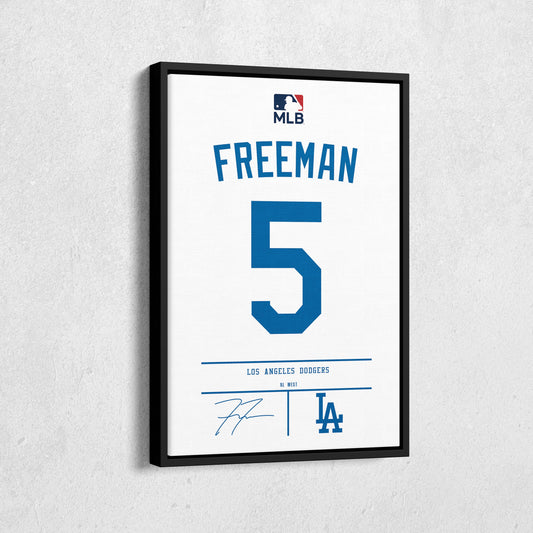 Freddie Freeman Dodgers Jersey Canvas Print | Wall Art Decor