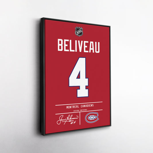 Jean Beliveau Canadiens Jersey Canvas Print | Wall Art Decor