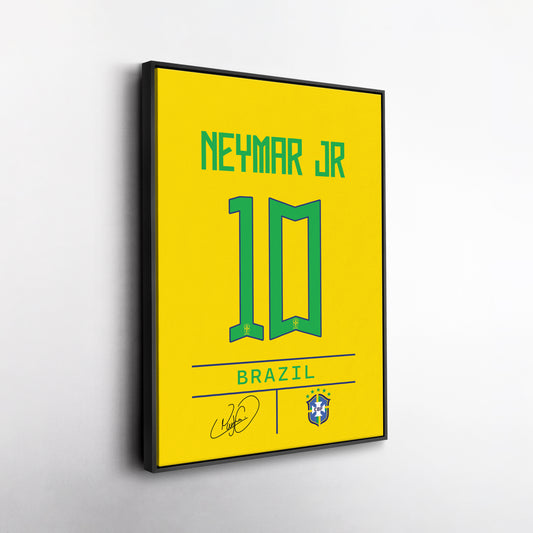 Neymar Jr. Brazil Jersey Canvas Print | Wall Art Decor