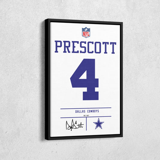 Dak Prescott Cowboys Jersey Canvas Print | Wall Art Decor