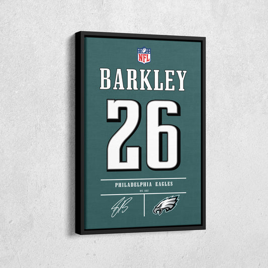 Saquon Barkley Eagles Jersey Canvas Print | Wall Art Decor