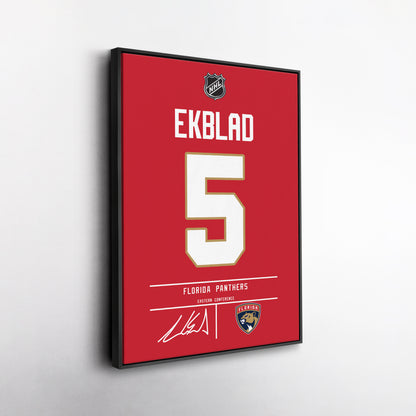 Aaron Ekblad Panthers Jersey Canvas Print | Wall Art Decor