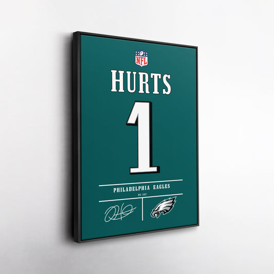 Jalen Hurts Eagles Jersey Canvas Print | Wall Art Decor