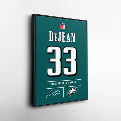 Cooper DeJean Eagles Jersey Canvas Print | Wall Art Decor
