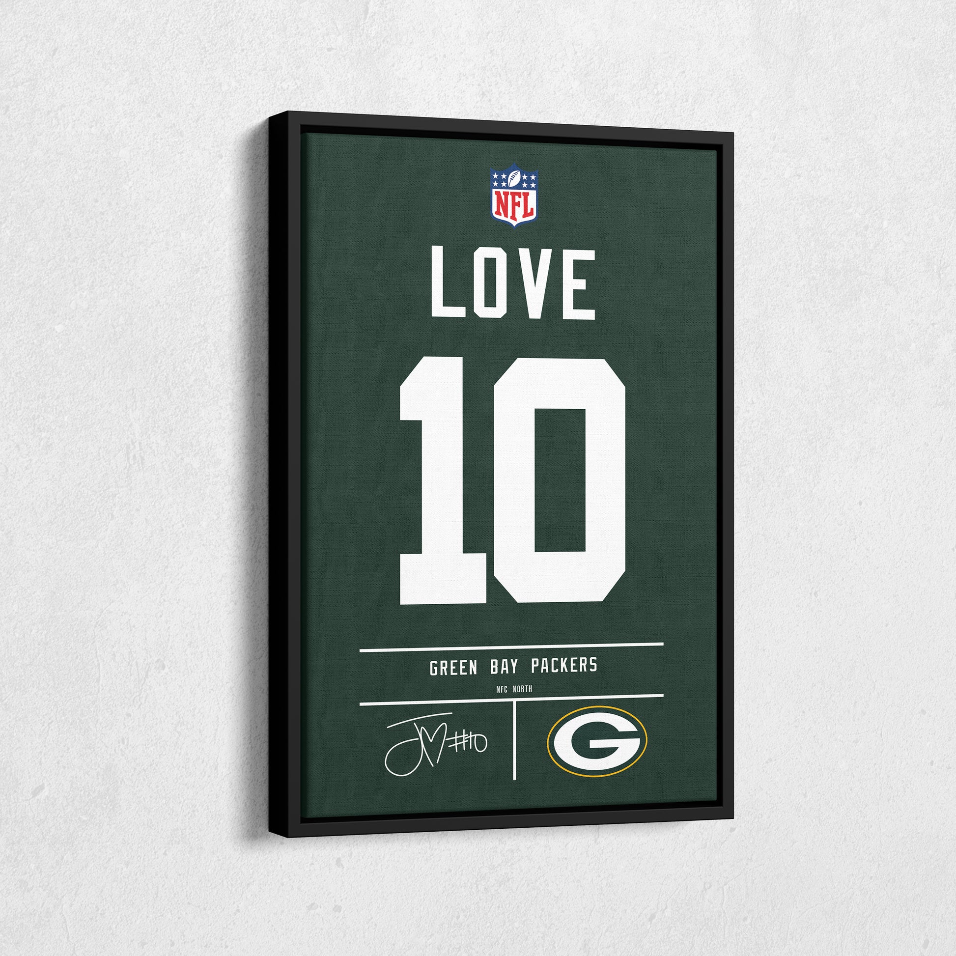 Jordan Love Packers Jersey Canvas Print | Wall Art Decor
