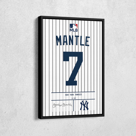 Mickey Mantle Yankees Jersey Canvas Print | Wall Art Decor