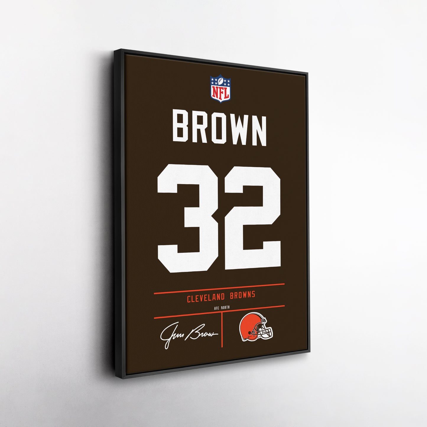 Jim Brown Cleveland Browns Jersey Canvas Wall Art