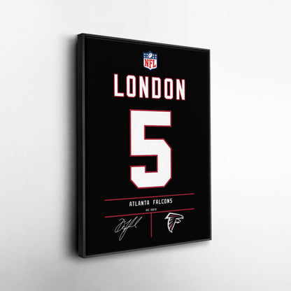 Drake London Falcons Jersey Canvas Print | Wall Art Decor