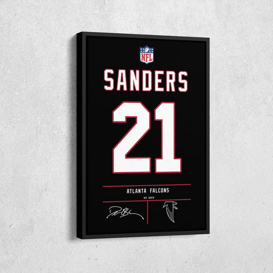 Deion Sanders Falcons Jersey Canvas Print | Wall Art Decor