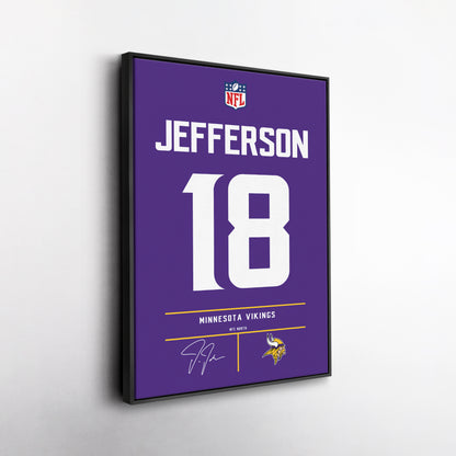 Justin Jefferson Vikings Jersey Canvas Print | Wall Art Decor