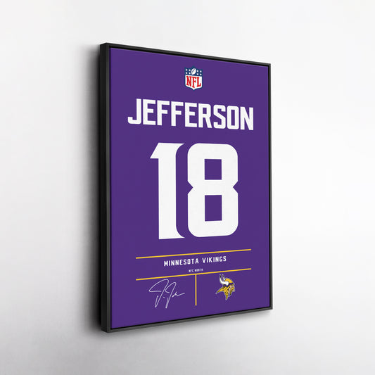 Justin Jefferson Vikings Jersey Canvas Print | Wall Art Decor