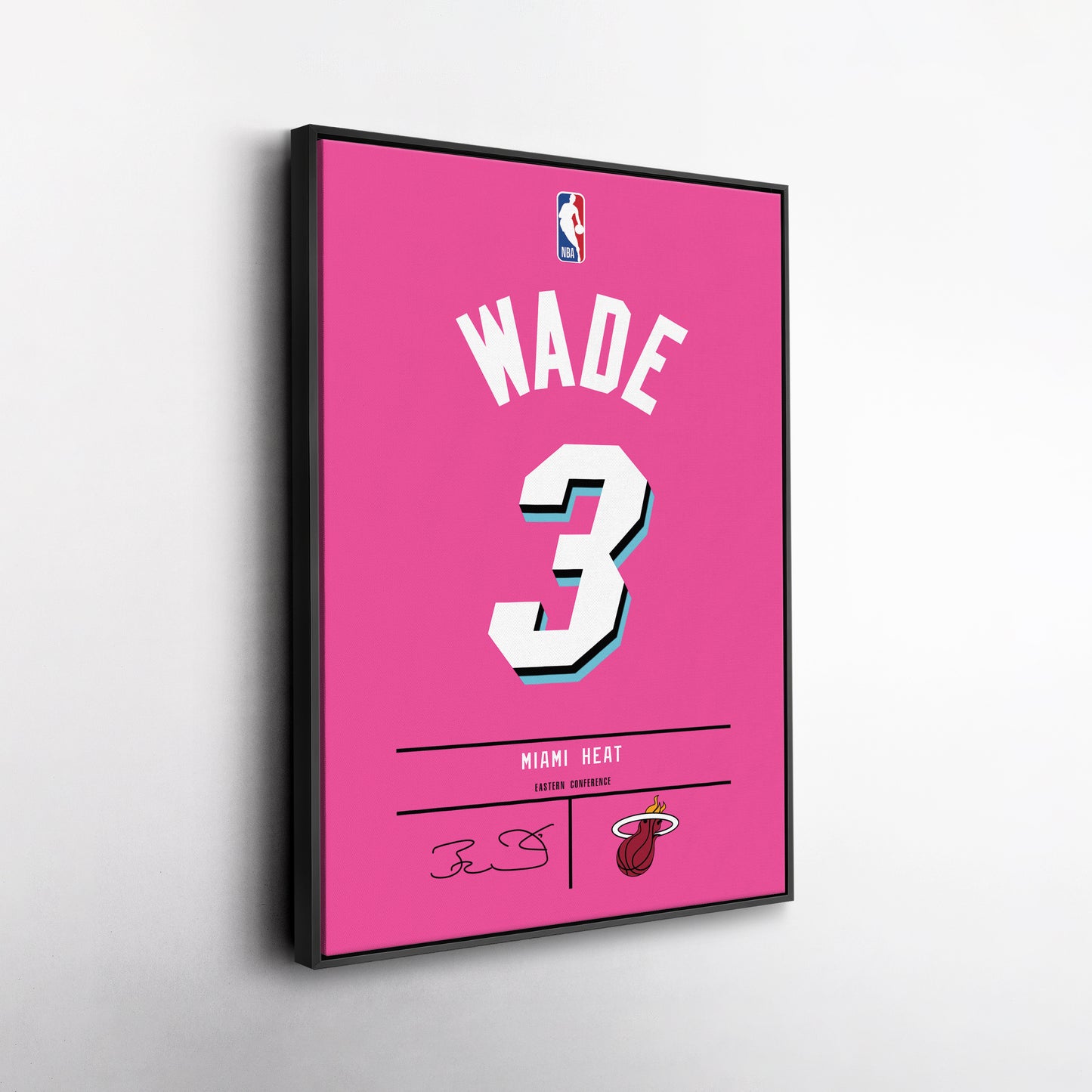 Dwyane Wade Pink Heat Jersey Canvas Print | Wall Art Decor