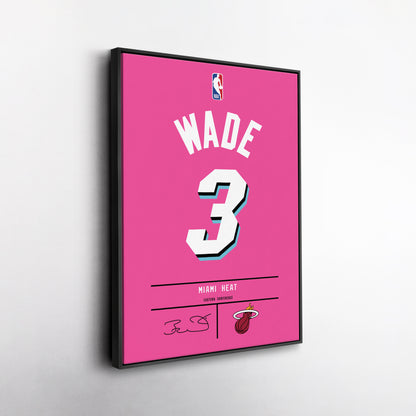 Dwyane Wade Pink Heat Jersey Canvas Print | Wall Art Decor