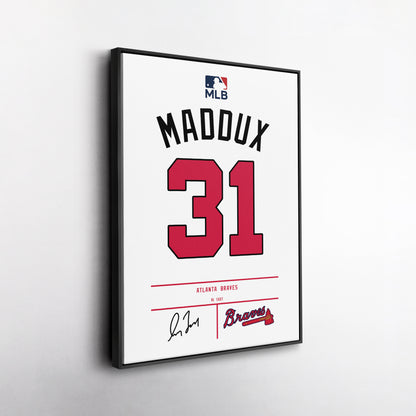 Greg Maddux Atlanta Braves Jersey Canvas Wall Art