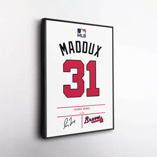 Greg Maddux Atlanta Braves Jersey Canvas Wall Art