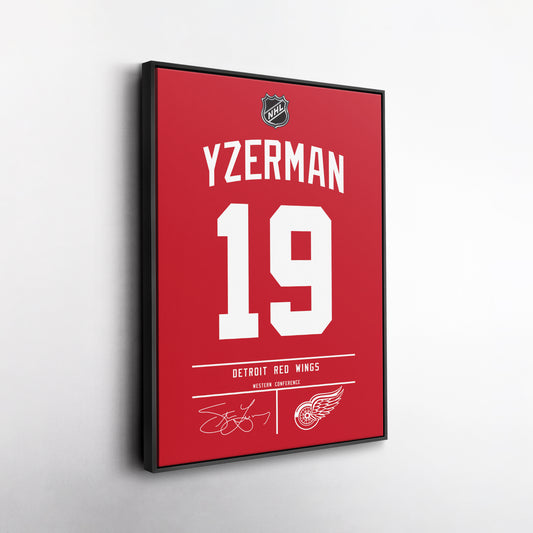 Steve Yzerman Red Wings Jersey Canvas Print | Wall Art Decor