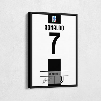 Cristiano Ronaldo Juventus Jersey Canvas Print  Wall Art Decor