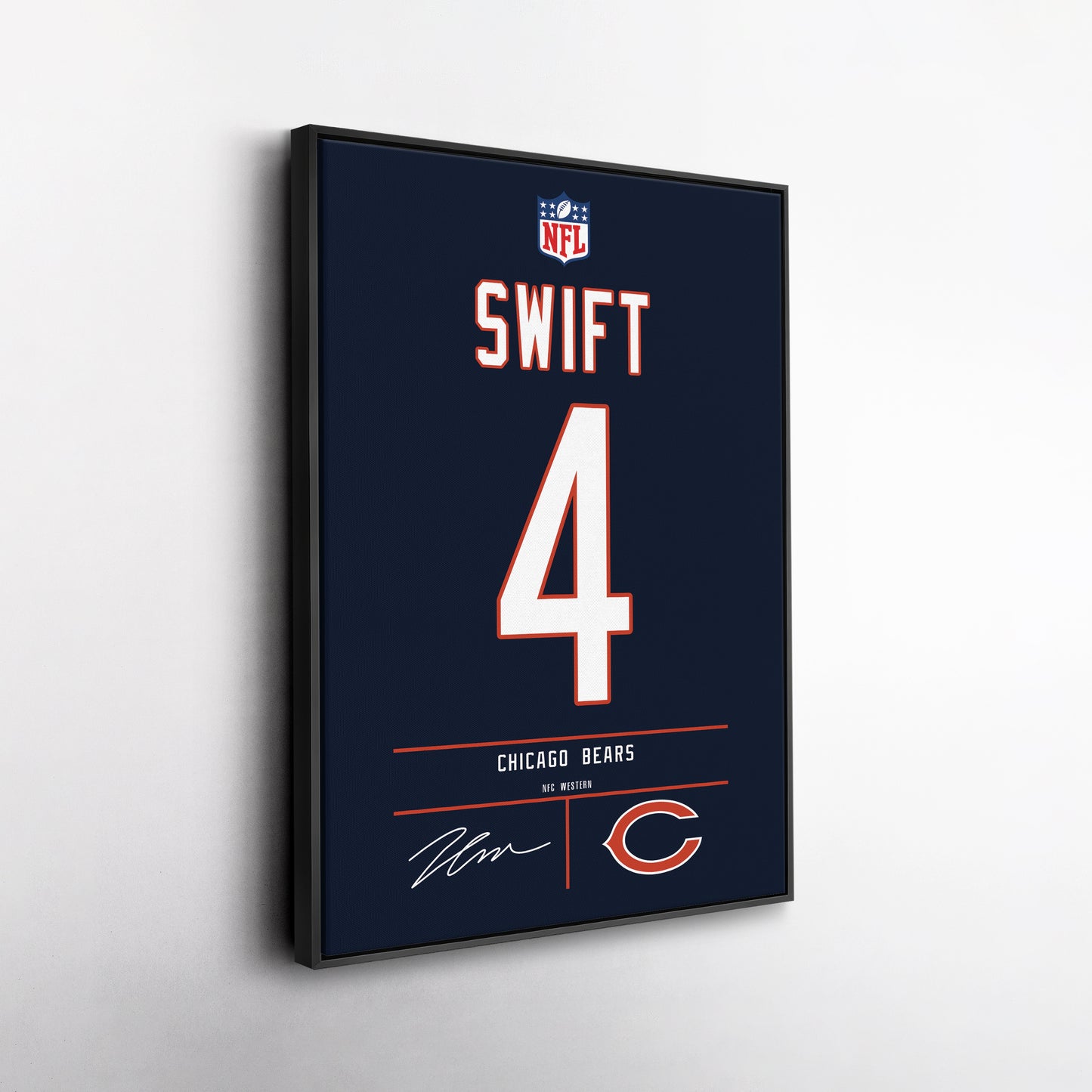 D'Andre Swift Bears Jersey Canvas Print | Wall Art Decor