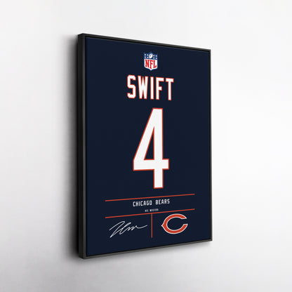 D'Andre Swift Bears Jersey Canvas Print | Wall Art Decor