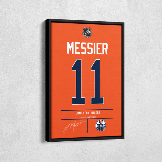 Mark Messier Oilers Jersey Canvas Print | Wall Art Decor