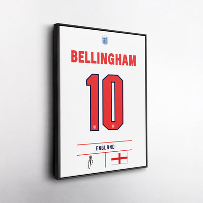 Jude Bellingham England Jersey Canvas Wall Art