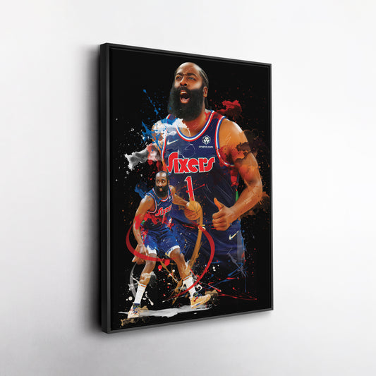 James Harden 76ers Canvas Print | Philadelphia Basketball Wall Art