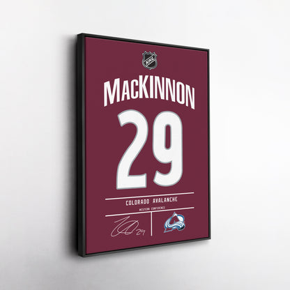 Nathan MacKinnon Avalanche Jersey Canvas Print | Wall Art Decor
