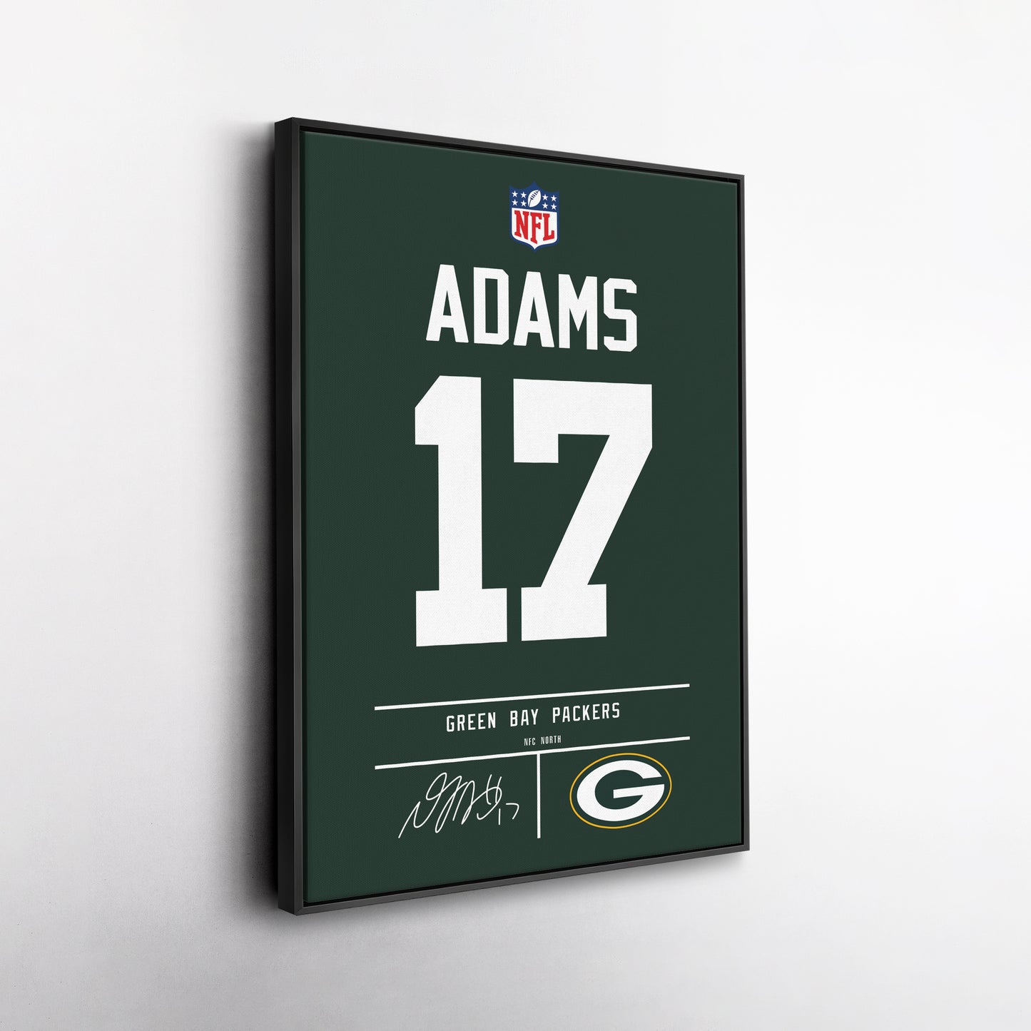 Davante Adams Packers Jersey Canvas Print | Wall Art Decor