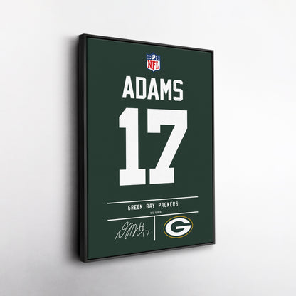 Davante Adams Packers Jersey Canvas Print | Wall Art Decor