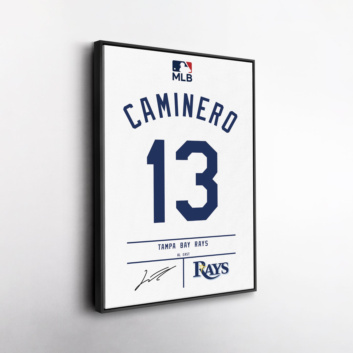 Junior Caminero Rays Jersey Canvas Print | Wall Art Decor