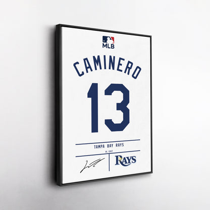 Junior Caminero Rays Jersey Canvas Print | Wall Art Decor