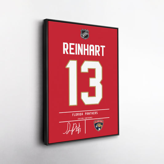 Sam Reinhart Panthers Jersey Canvas Print | Wall Art Decor