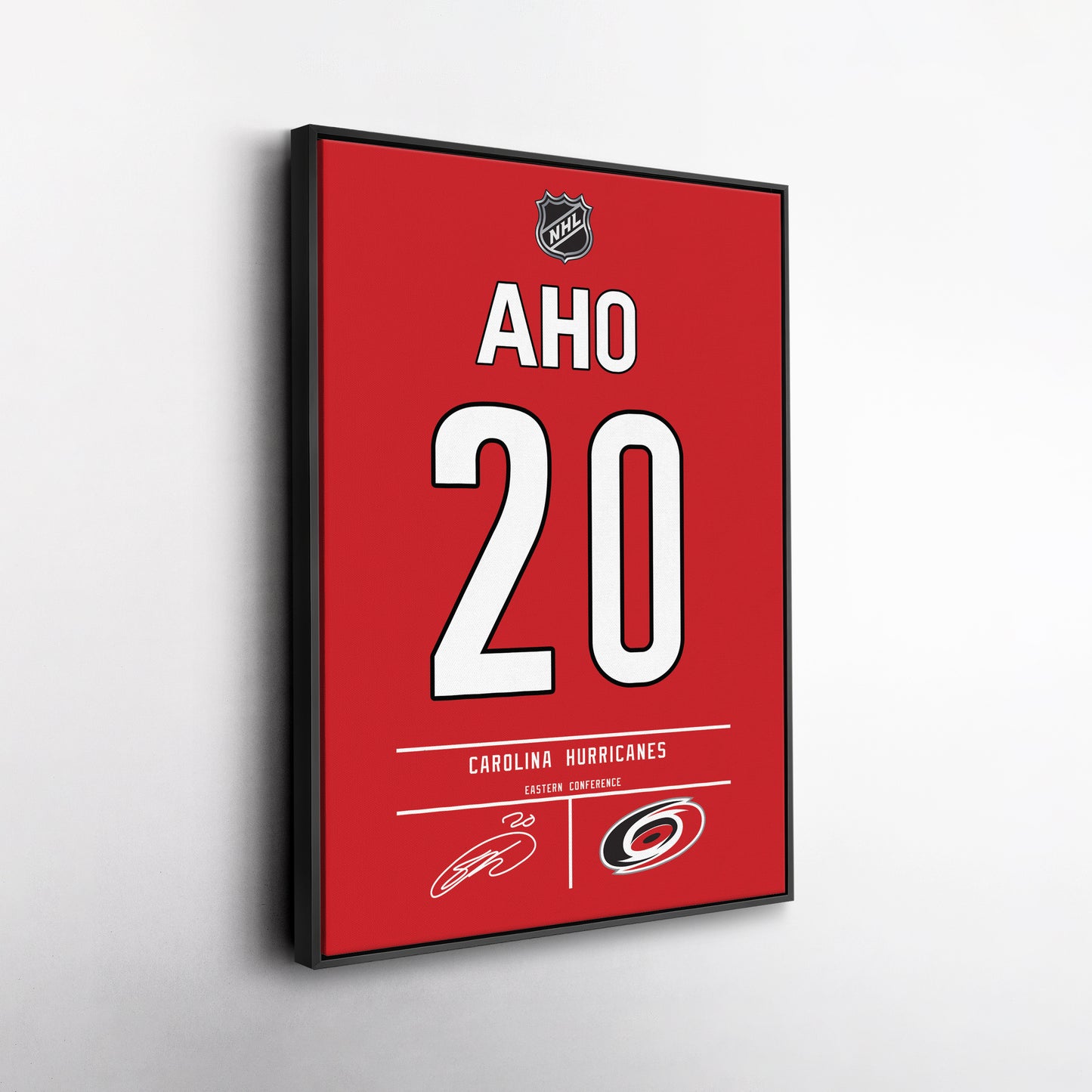 Sebastian Aho Hurricanes Jersey Canvas Print | Wall Art Decor