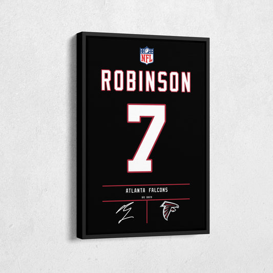 Bijan Robinson Falcons Jersey Canvas Print | Wall Art Decor