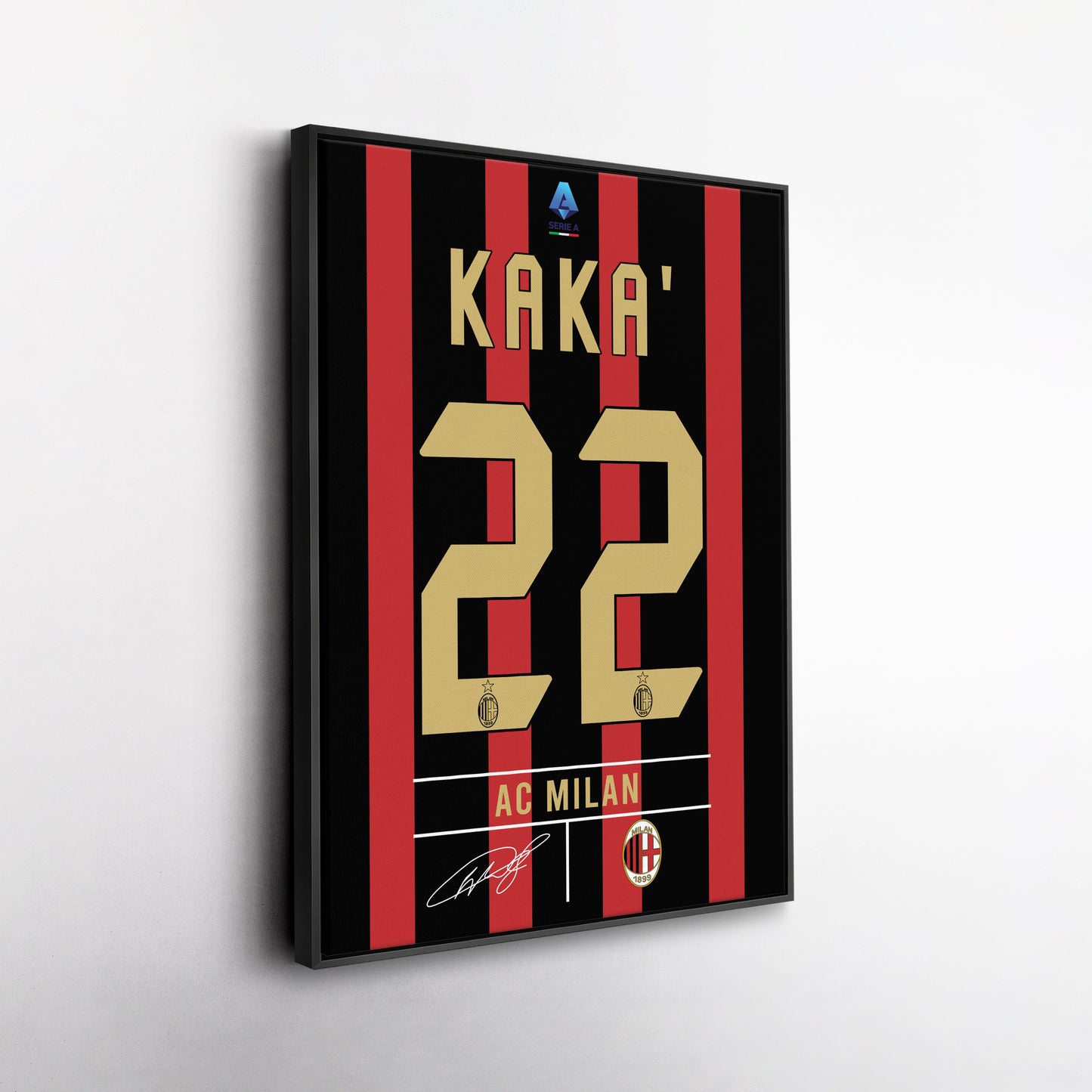 Kaká AC Milan Jersey Canvas Print | Soccer Wall Art Decor