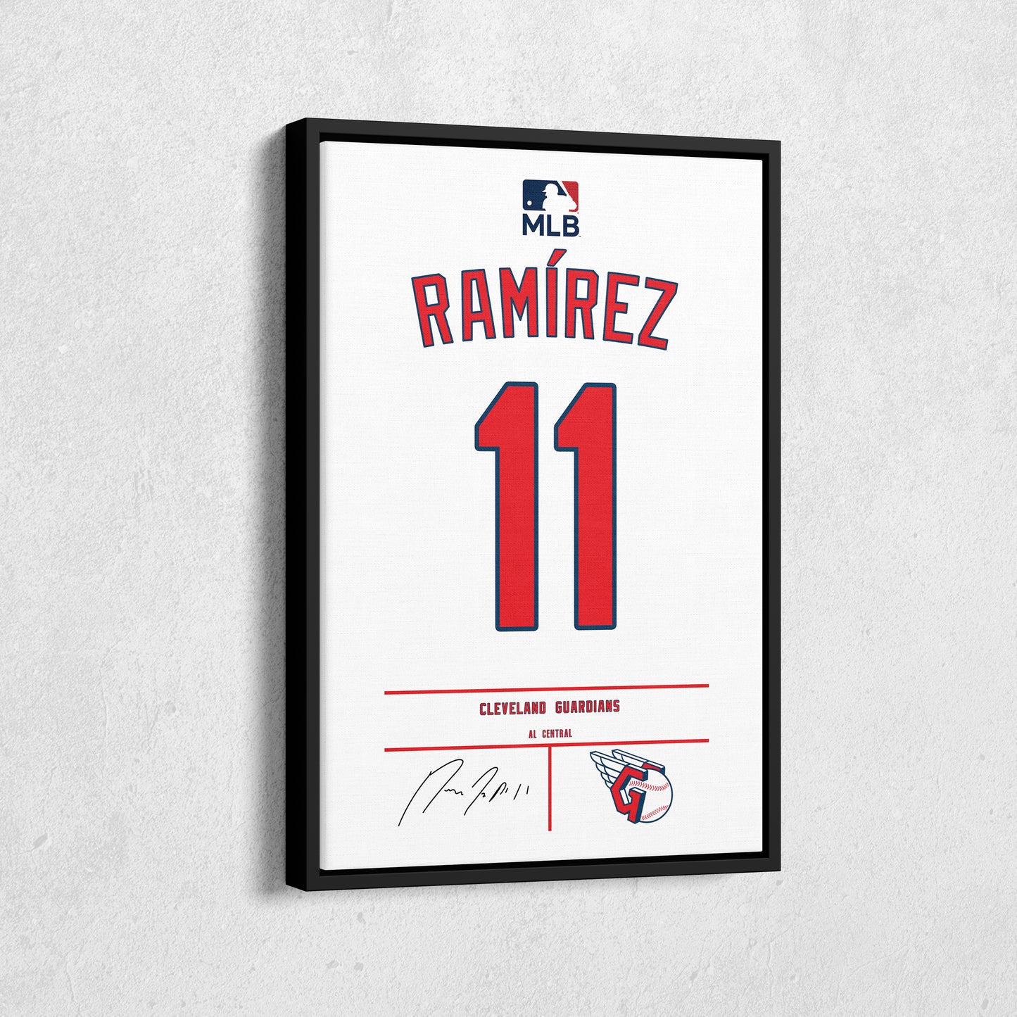 José Ramírez Guardians Jersey Canvas Print | Wall Art Decor