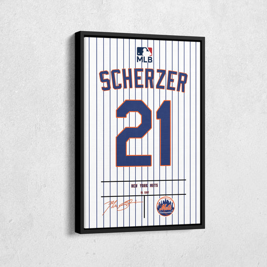 Max Scherzer Mets Jersey Canvas Print | Wall Art Decor