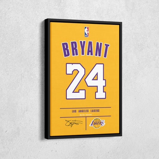Kobe Bryant Lakers #24 Jersey Canvas Print  Wall Art Decor