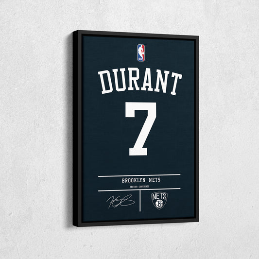 Kevin Durant Nets Jersey Canvas Print | Wall Art Decor