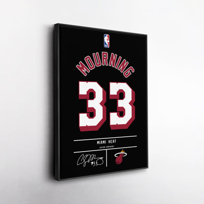 Alonzo Mourning Heat Jersey Canvas Print | Wall Art Decor