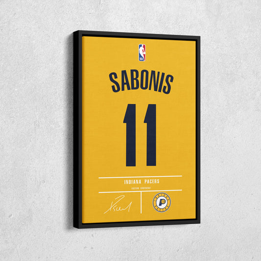 Domantas Sabonis Pacers Jersey Canvas Print | Wall Art Decor