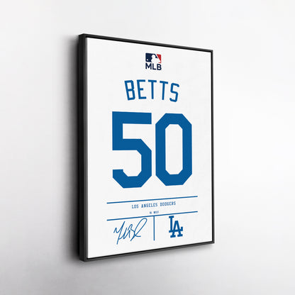 Mookie Betts Dodgers Jersey Canvas Print | Wall Art Decor
