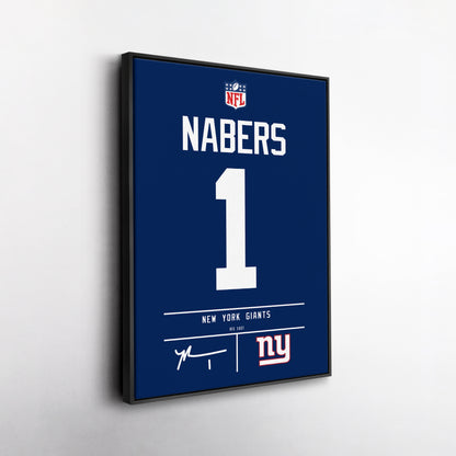 Malik Nabers New York Giants Jersey Canvas Wall Art