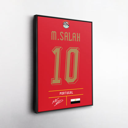 Mohamed Salah Egypt Jersey Canvas Wall Art