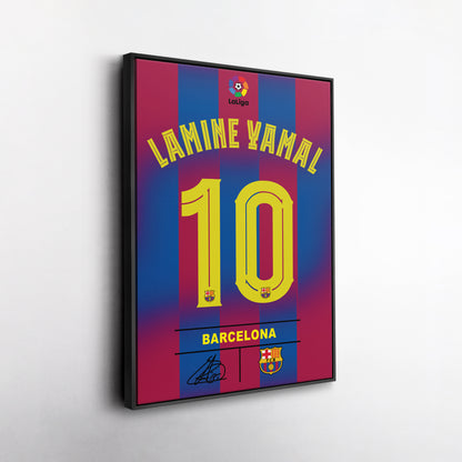 Lamine Yamal Barcelona Jersey Canvas Wall Art