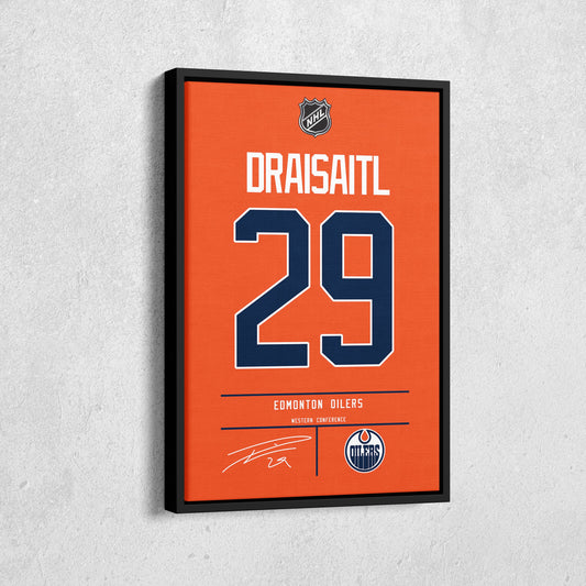 Leon Draisaitl Oilers Jersey Canvas Print | Wall Art Decor